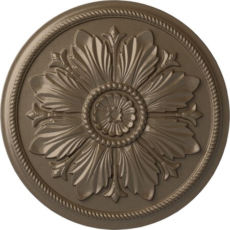 Ekena Millwork Kaya Ceiling Medallion (Fits Canopies up to 5 1/4"), Hand-Painted Warm Silver, 23 5/8"OD x 1 1/2"P CM23KAWSS